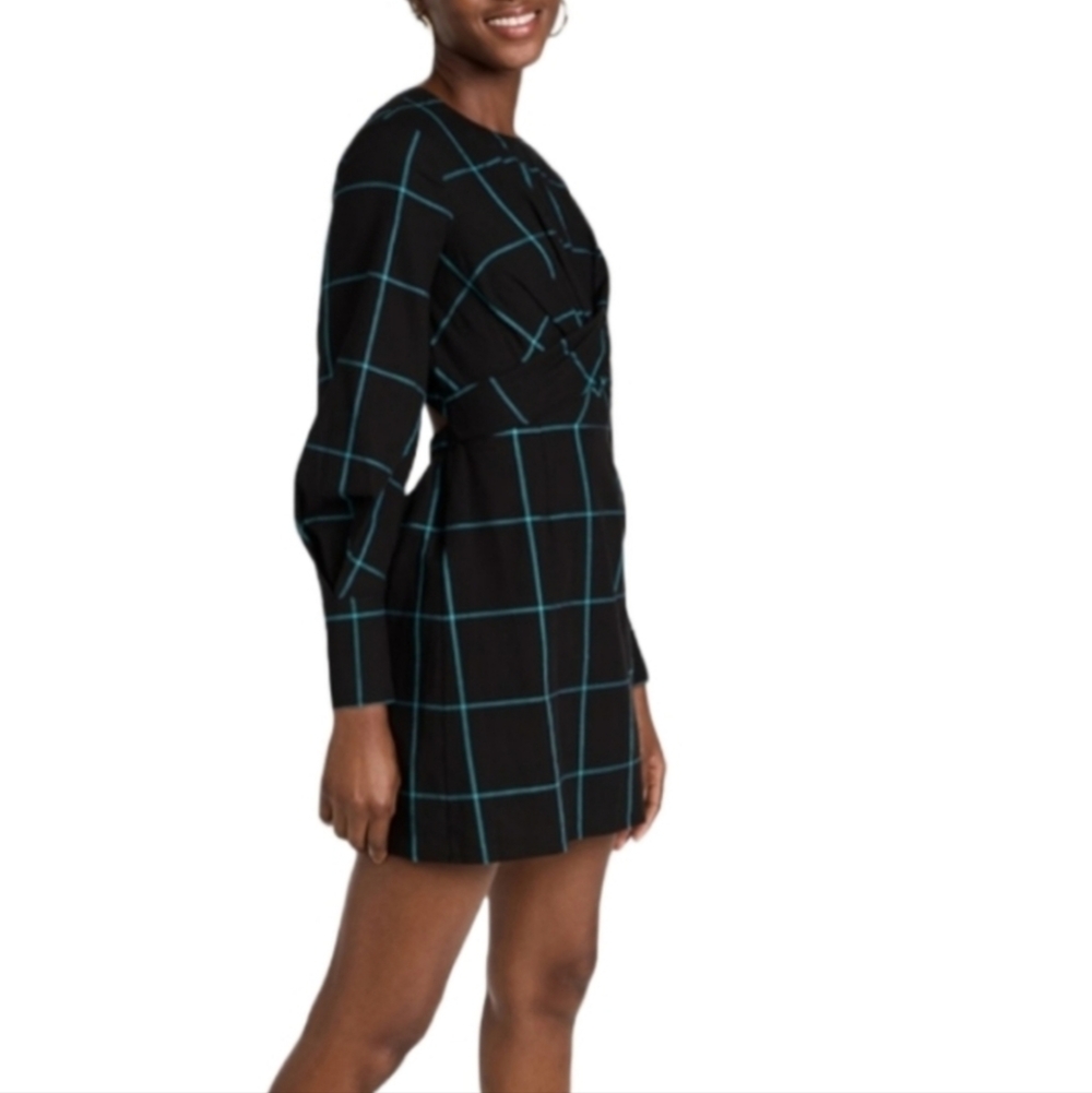 STAUD Black and Blue Checkered Dress - Picture 6 of 10